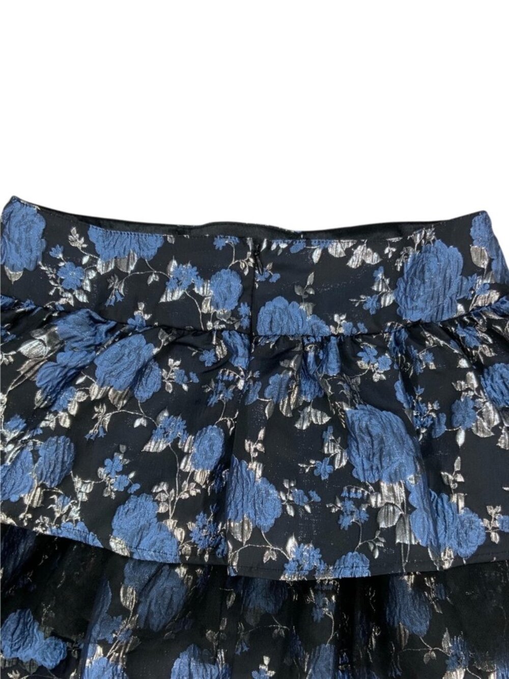 Dolls Kill Widow Fanged Faerie Brocade Mini Skirt M Blue Floral NEW - Picture 12 of 15